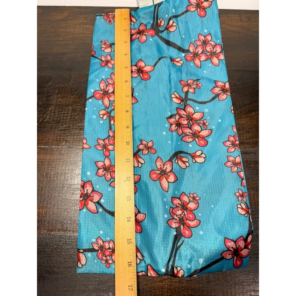 BeeGreen Blue Cherry‎ Blossom Print Zipper Pouch Bag Cosmetic Travel Organizer